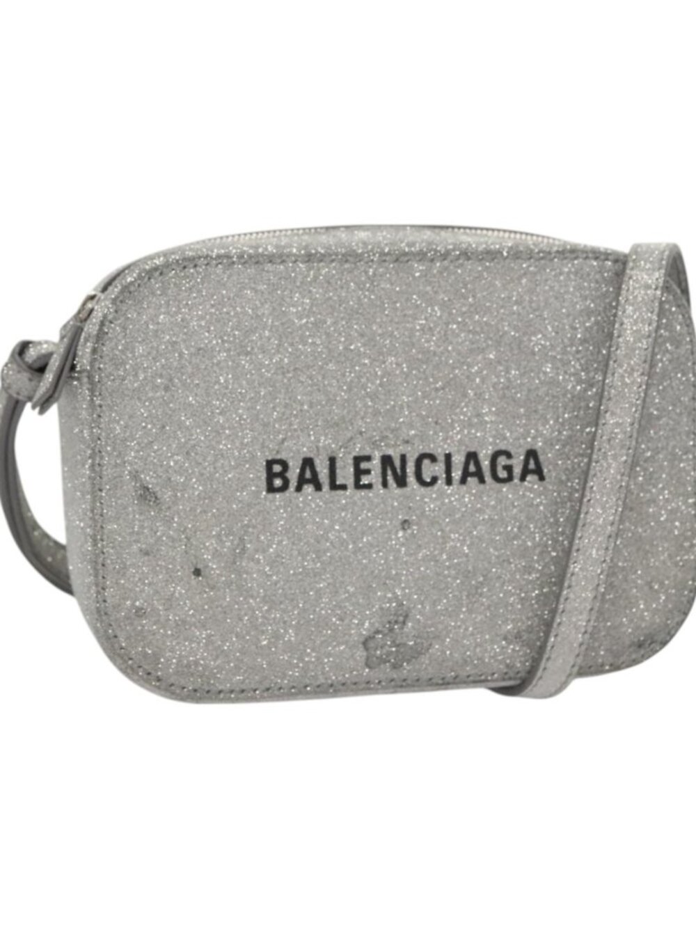 BALENCIAGA Camera bag Every day Shoulder Bag Leather Silver 552372